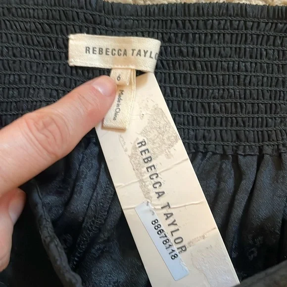 REBECCA TAYLOR High Elastic Back Waist Wide Leg Ankle Pant Crop Pant SILK 6 NWOT - Picture 13 of 15